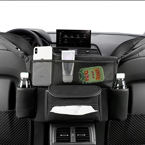 JEYODA Car Handbag Holder Between Seats Suede Large Capacity Car Purse Holder Automotive Consoles & Organizers for Document Phone Storage