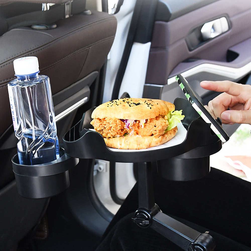 Car Cup Holder Expander With Tray 360 Degree Adjustable Arm Tray